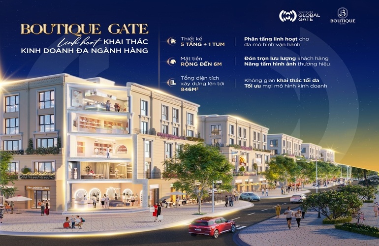 BOUTIQUE GATE – TÂM MẠCH THƯƠNG MẠI GIỮA HỆ TIỆN ÍCH TRIỆU ĐÔ