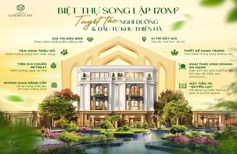 BIỆT THỰ SONG LẬP 170M² – TUYỆT TÁC NGHỈ DƯỠNG & ĐẦU TƯ