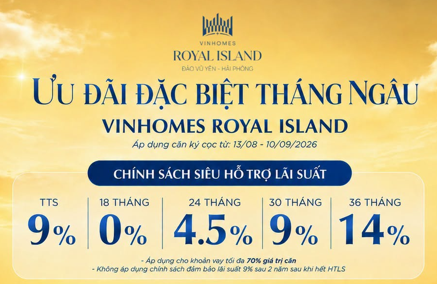 [VINHOMES ROYAL ISLAND] THÁNG NGÂU – VŨ YÊN ĐÓN SÓNG CHÍNH SÁCH MỚI