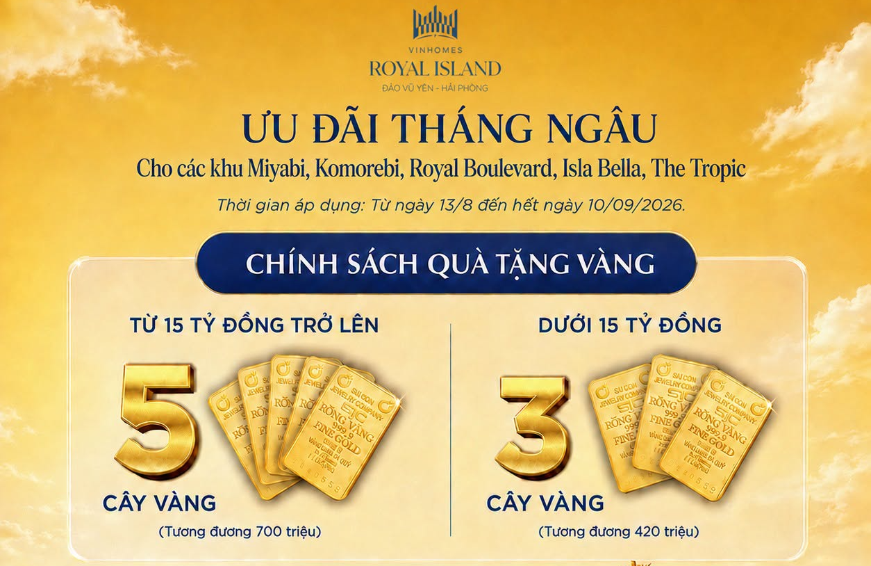 [VINHOMES ROYAL ISLAND] ƯU ĐÃI THÁNG NGÂU - LỘC VÀNG MAY MẮN
